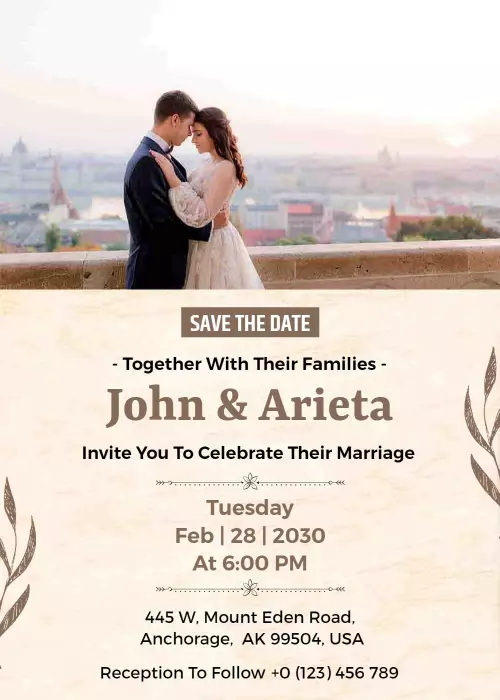 Charming Vintage Wedding Celebration Invitation Template