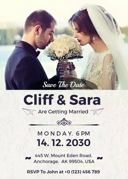 Charming Vintage Wedding Ceremony Celebration Invitation Template