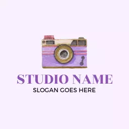 Charming Watercolor Camera Design for Photography Studio Logo Template