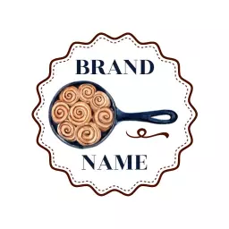 Charming Watercolor Cinnamon Roll Design in a Cookware Logo Template