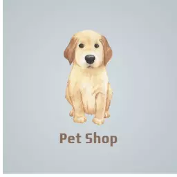 Charming Watercolor Design Featuring Adorable Puppy for Pet Shop Logo Template
