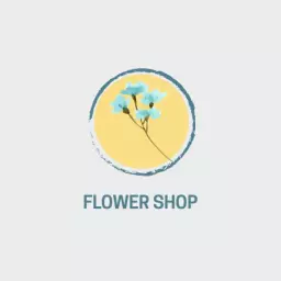 Charming Watercolor Flower Shop Logo with Soft Yellow Background Logo Template