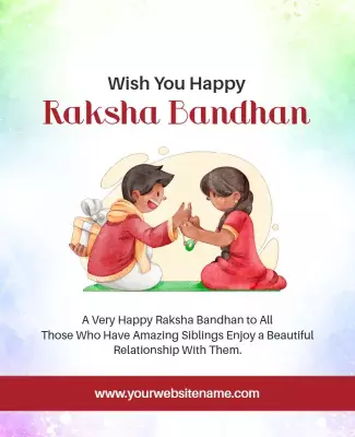 Charming Watercolor Raksha Bandhan Celebration Poster Template