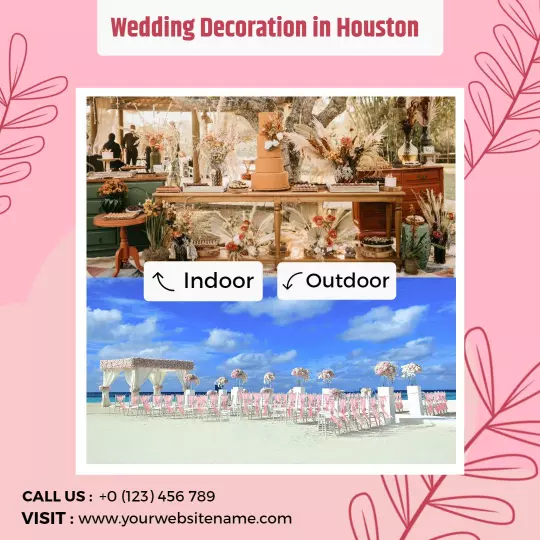 Charming Wedding Decoration Showcase in Houston Event Ad Template