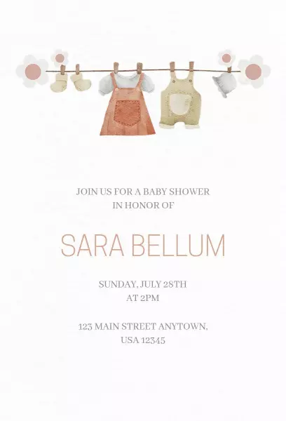 Charming Whimsical Baby Shower Celebration Invitation Template