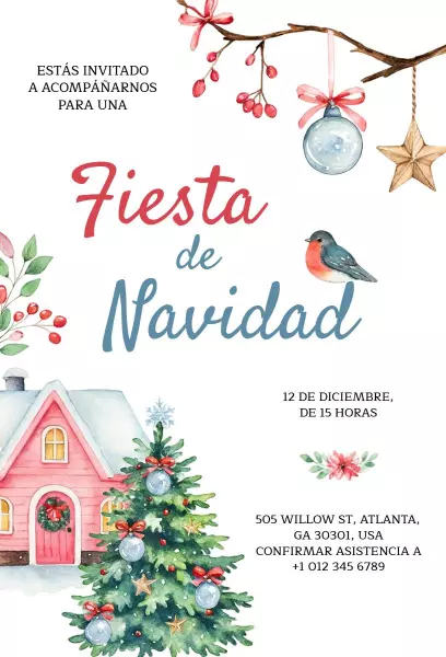 Charming Winter Wonderland Christmas Celebration Invitation Template