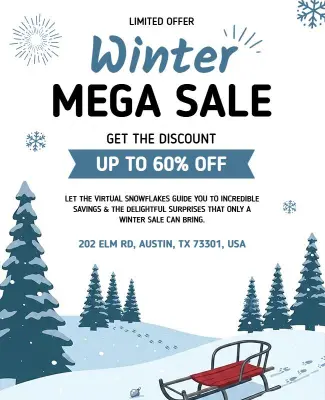 Charming Winter Wonderland Sale Event Promotion Flyer Template