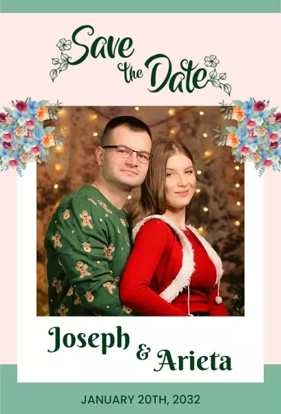 Charming Winter Wonderland Themed Save The Date Invitation Template