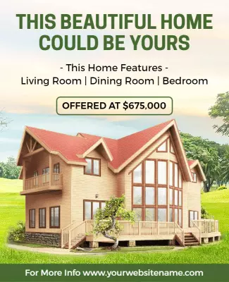 Charming Wooded Real Estate Home Listing Poster Template