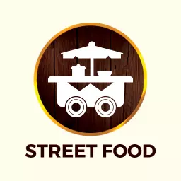 Charming Wooden Design of a Classic Street Food Cart Logo Template