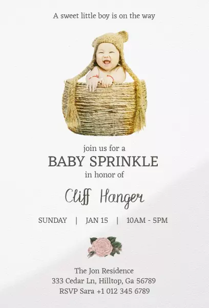Charming Woodland Baby Boy Sprinkle Celebration Invitation Template