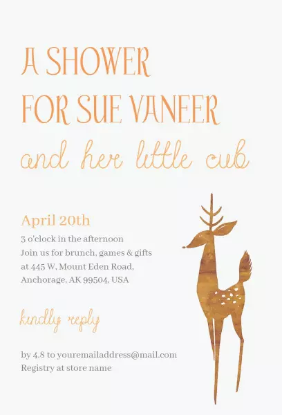 Charming Woodland Creatures Baby Shower Celebration Invitation Template