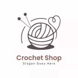Charming Yarn Ball Design for Your Crochet Shop Logo Template