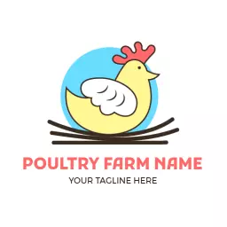Charming Yellow Chicken Design Emphasizing Poultry Farm Logo Template