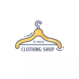 Charming Yellow Hanger Design for Unique Clothing Brand Logo Template