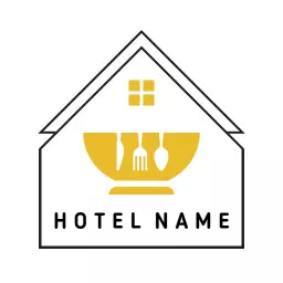 Charming Yellow House Design Featuring Culinary Delights Logo Template