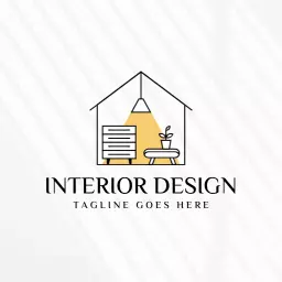 Charming Yellow Light Illuminates Cozy Interior Design Logo Template