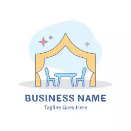 Charming Yellow Tent Setup for Memorable Party Rental Logo Template