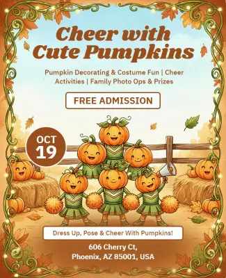 Cheer Activities with Cute Pumpkins Flyer Template