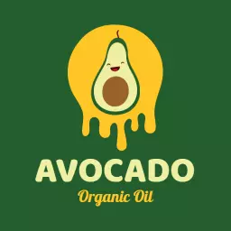 Cheerful Avocado Design with Dripping Oil Concept Logo Template