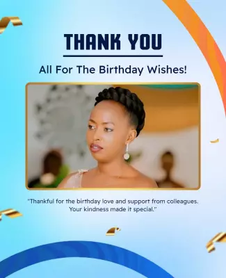 Cheerful Blue Birthday Appreciation Thank You Poster Template