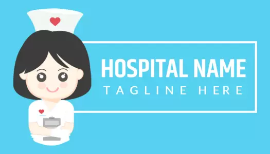 Cheerful Blue Nurse Medical Business Card Template