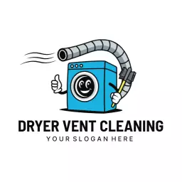 Cheerful Blue Washing Machine Design for Cleaning Service Logo Template