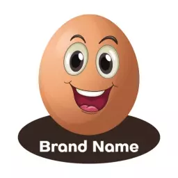 Cheerful Cartoon Egg Character Promoting Friendly Brands Logo Template
