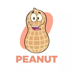 Cheerful Cartoon Peanut Character for Fun Logo Template