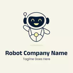 Cheerful Cartoon Robot Design for Tech Innovations Logo Template