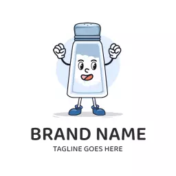 Cheerful Cartoon Salt Shaker Bringing Joy to Cooking Logo Template