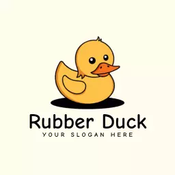 Cheerful Cartoon Yellow Duck Represents Fun Business Logo Template