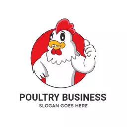 Cheerful Chicken Design Promoting Poultry Business Logo Template