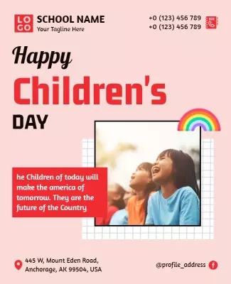Cheerful Colorful Children's Day Celebration Poster Template