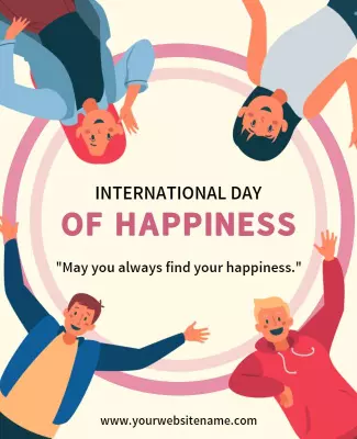 Cheerful Colorful International Day of Happiness Poster Template
