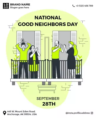 Cheerful Community Celebration for Good Neighbors Day Poster Template