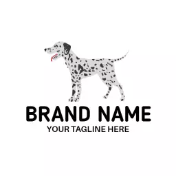 Cheerful Dalmatian Dog Design Perfect for Pet Lovers Logo Template