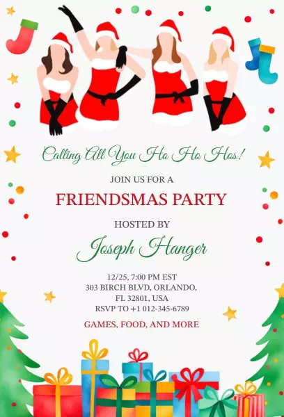 Cheerful Friendsmas Festival Celebration Invitation Template