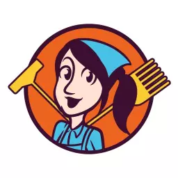 Cheerful Gardener Character with Tools Representing Mascot Logo Template