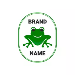 Cheerful Green Frog Design Representing Eco-Friendly Brand Logo Template