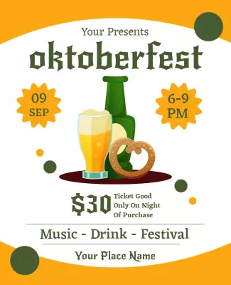 Cheerful Green Oktoberfest Food and Drink Festival Poster Template