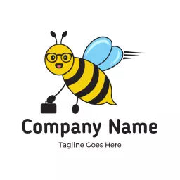 Cheerful Honeybee with Briefcase Representing Business Logo Template