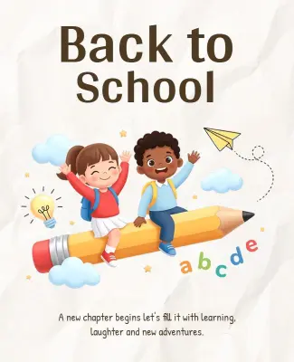 Cheerful Kids Back to School Poster Template