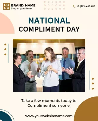 Cheerful National Compliment Day Celebration Poster Template