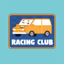 Cheerful Orange Racing Car Design for Retro Racing Club Logo Template