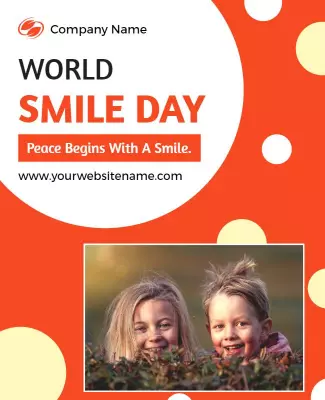 Cheerful Orange World Smile Day Celebration Poster Template