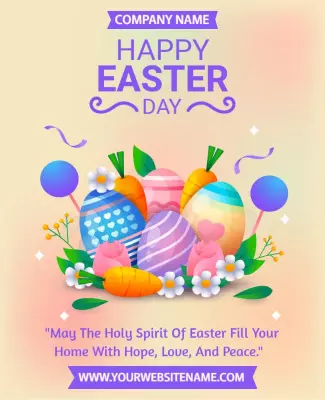 Cheerful Pastel Easter Egg Celebration Festival Flyer Template