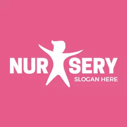 Cheerful Pink Design Representing a Children's Nursery Logo Template
