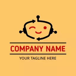 Cheerful Robot Design Represents Innovative Company Logo Template