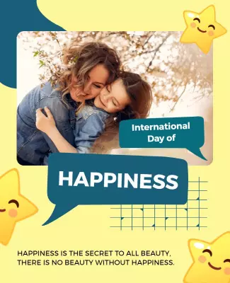 Cheerful Starry Theme for Happiness Celebration Poster Template